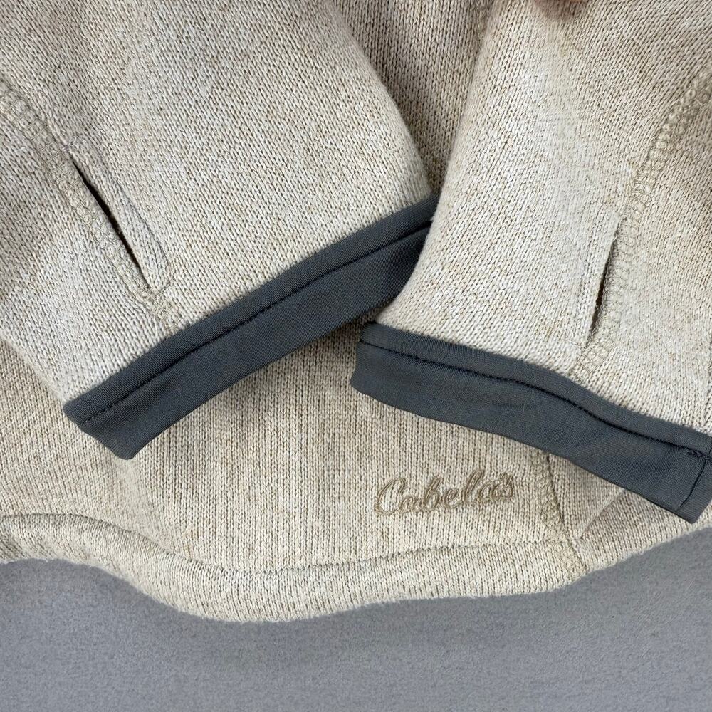 Cabela's Full Zip Sweater Jacket Women's L Beige Full Zip Athleisure High Collar - Picture 3 of 14